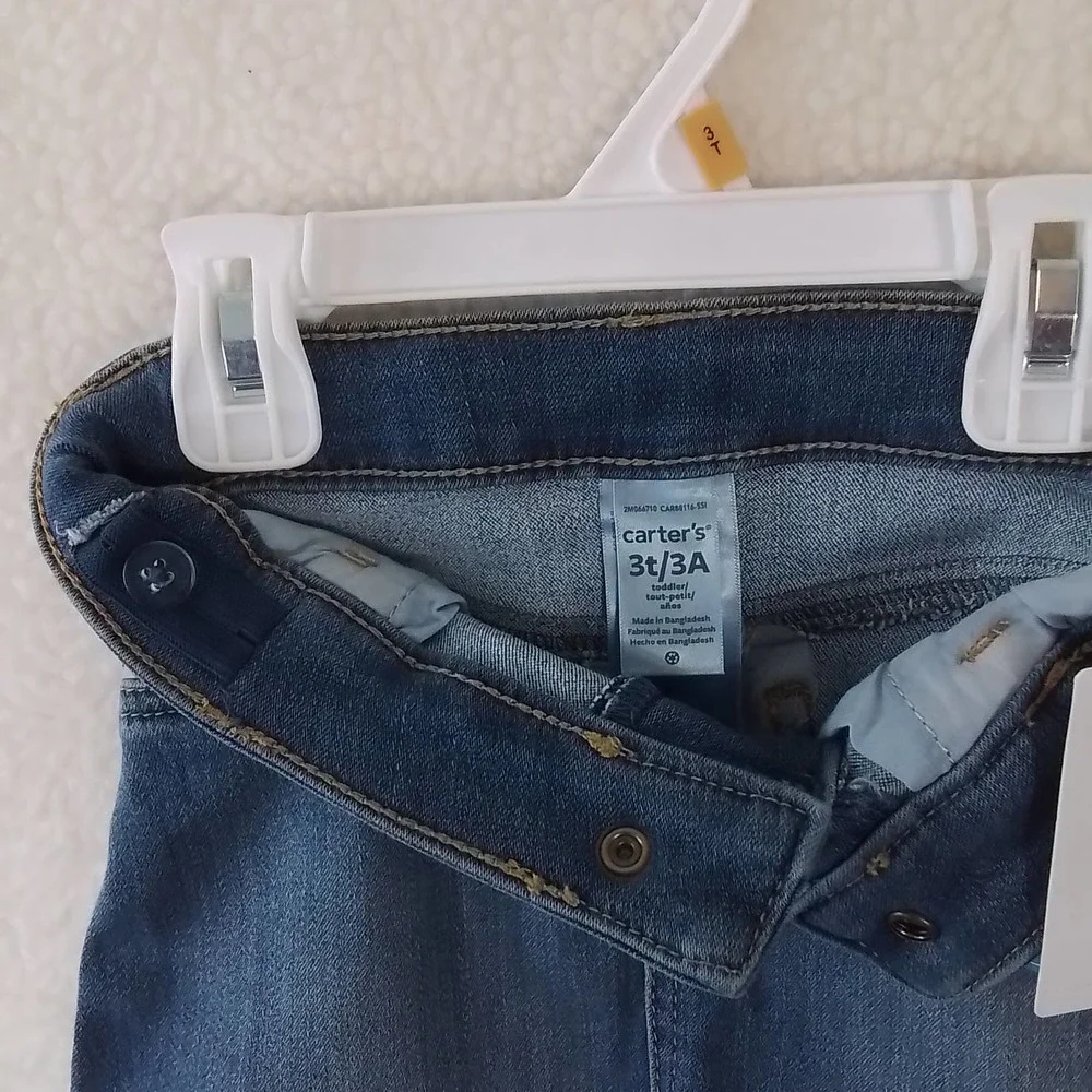 Carter's‎ Mini Jean Skirt Size 3T in Light Wash Denim w/ Adjustable Waist